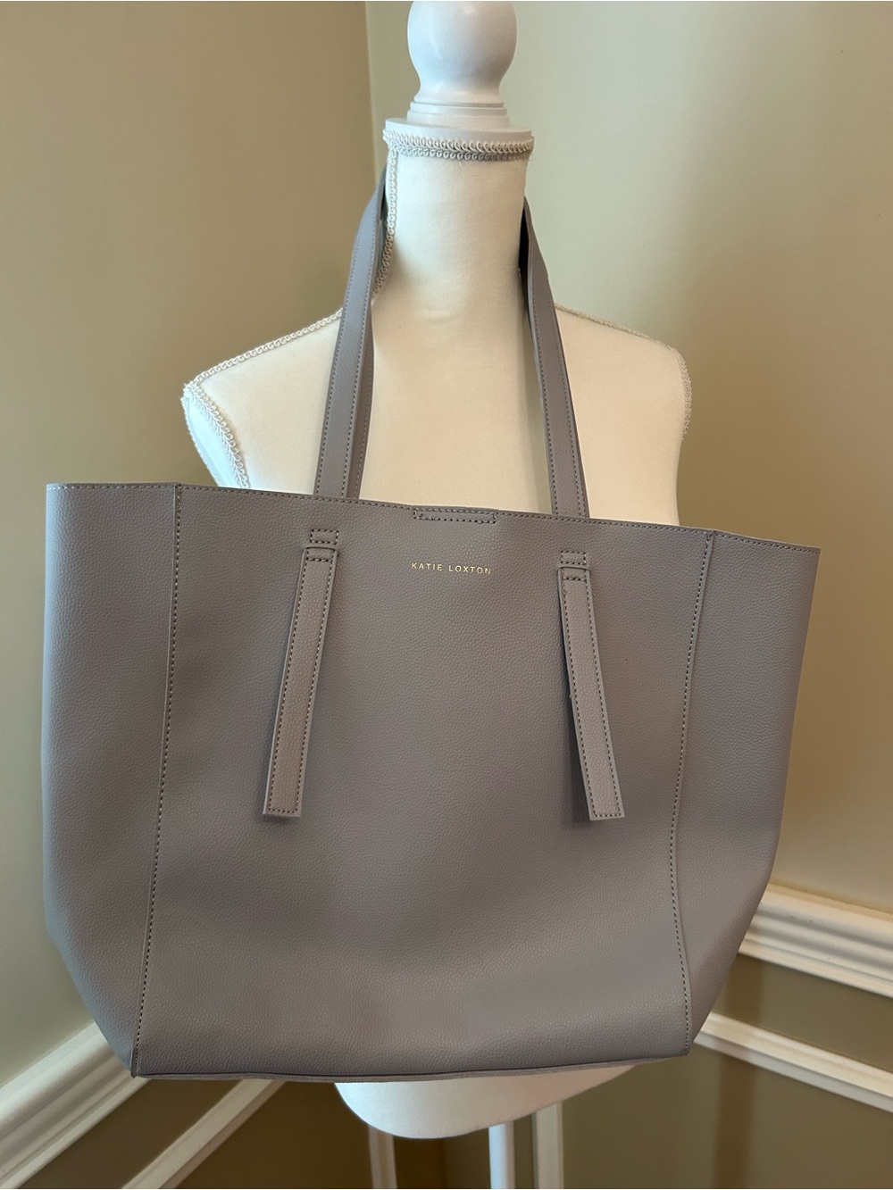 Katie Loxton Slate Grey Pebbled Leather Tote